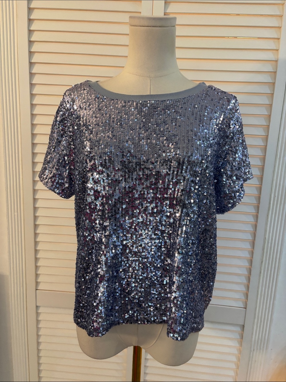 Generation Love blue Sequin Short Sleeve Tee, L